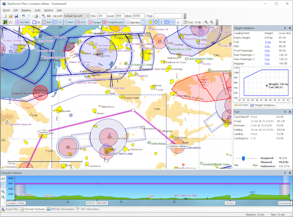 A screenshot of the first version of SkyDemon